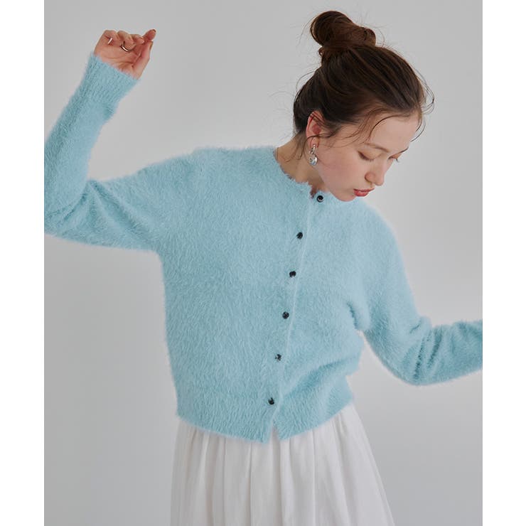 クルーネックミニシャギーニットカーディガン | titivate | 詳細画像34 