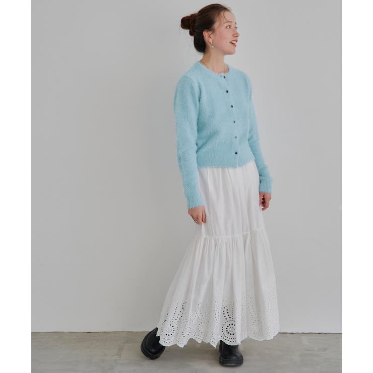 クルーネックミニシャギーニットカーディガン | titivate | 詳細画像35 