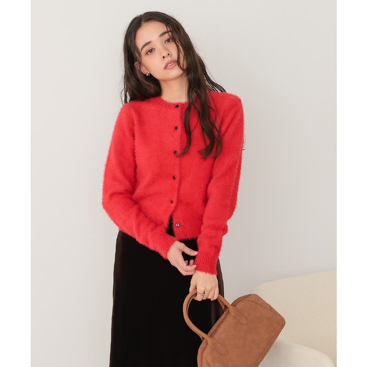 クルーネックミニシャギーニットカーディガン | titivate | 詳細画像2 