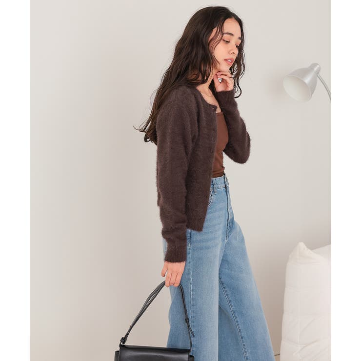 クルーネックミニシャギーニットカーディガン | titivate | 詳細画像9 