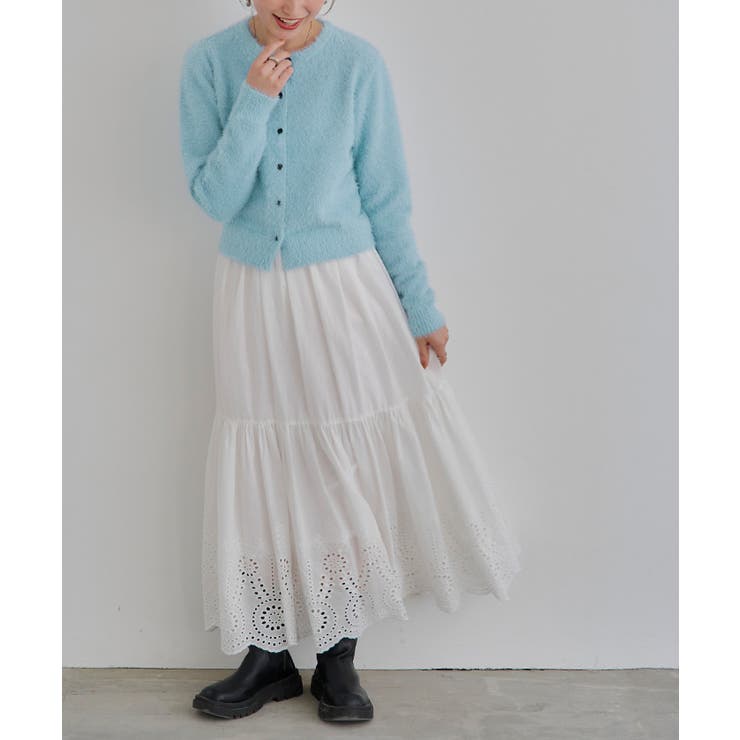 クルーネックミニシャギーニットカーディガン | titivate | 詳細画像19 