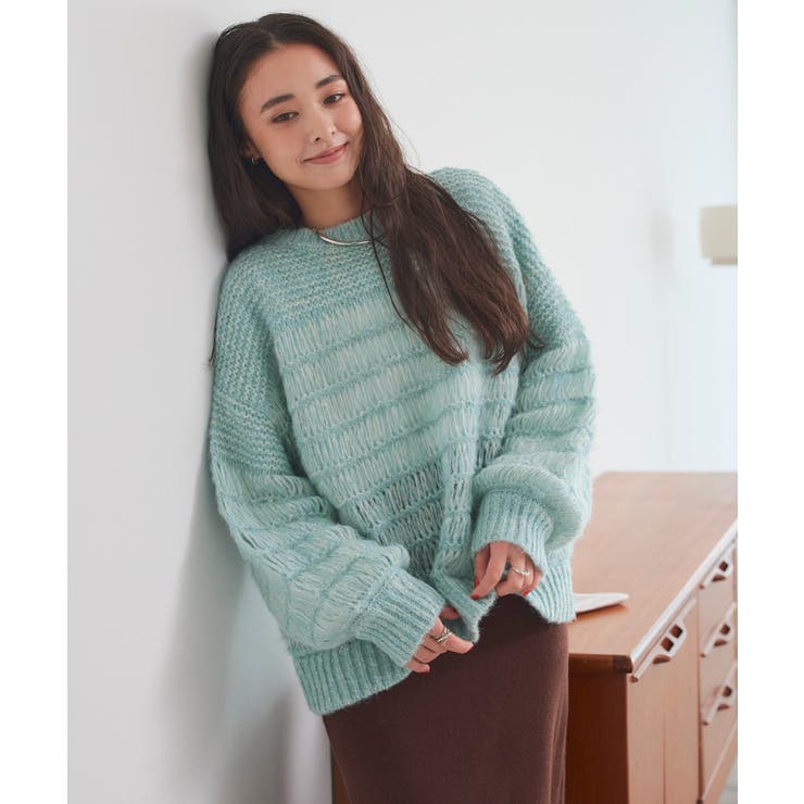 【極美品】ペイジーボーイ　ケーブル編みウールブレンド　ショート丈長袖ニット RATAオリジナルニット❤️ケーブル柄のショートニット❤️絶妙