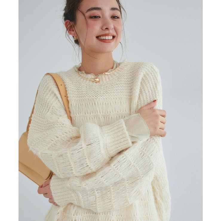 ＊送料・関税込み＊CHLOE 透かし編みニット ウール ワンピース セール】透かし編みニットワンピース（ワンピース）｜mic by Olu