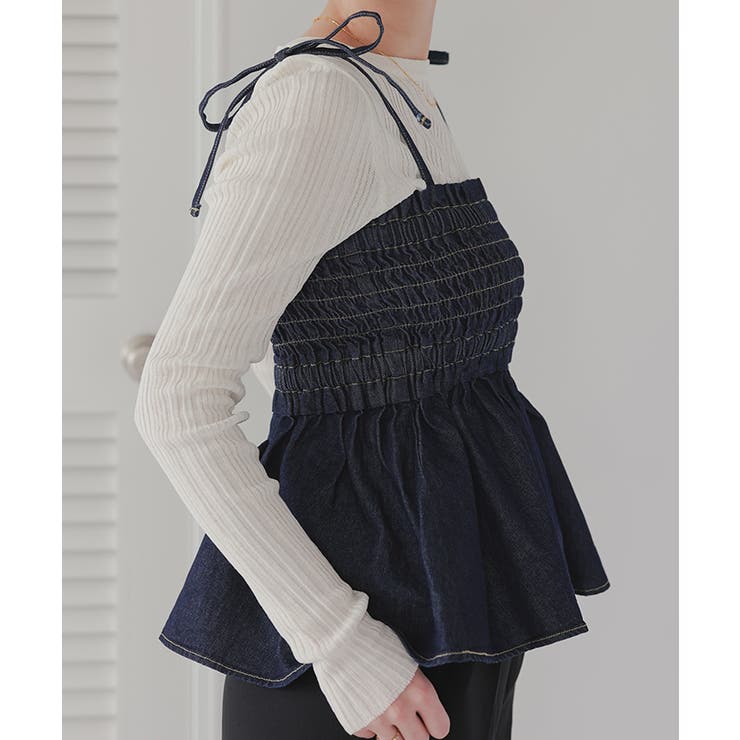 シャーリングペプラムキャミソールビスチェ | titivate | 詳細画像3 