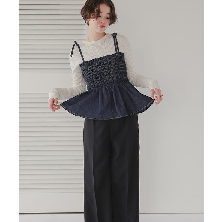 シャーリングペプラムキャミソールビスチェ | titivate | 詳細画像7 