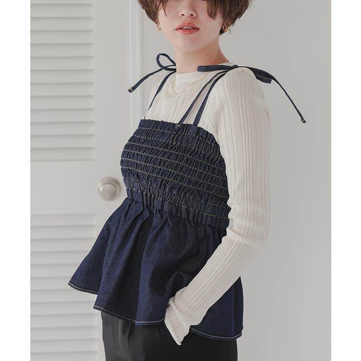 シャーリングペプラムキャミソールビスチェ | titivate | 詳細画像9 