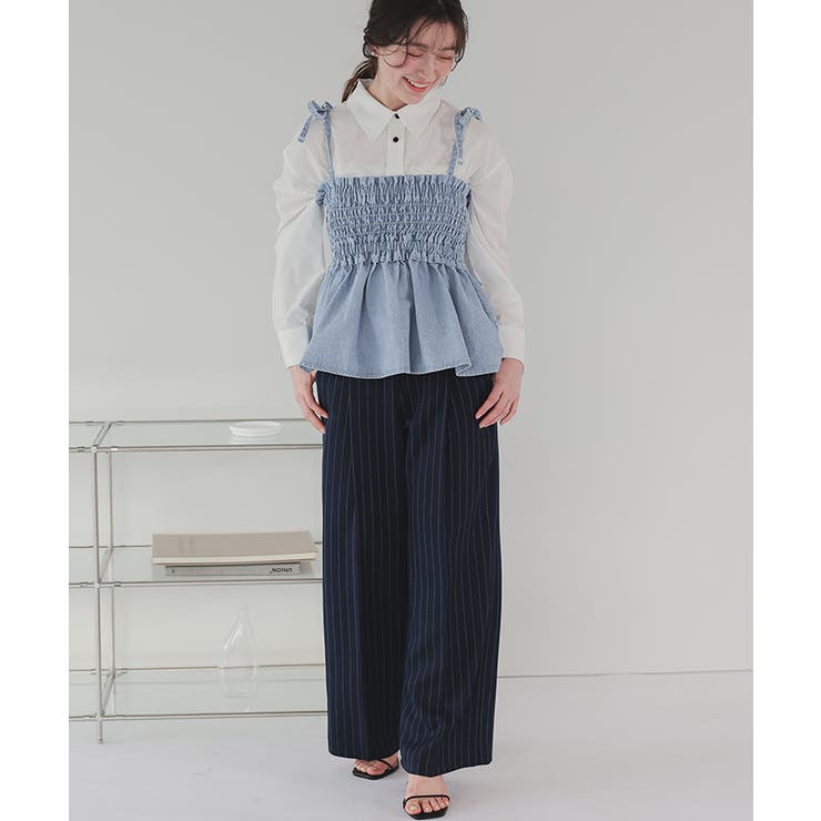 シャーリングペプラムキャミソールビスチェ | titivate | 詳細画像11 