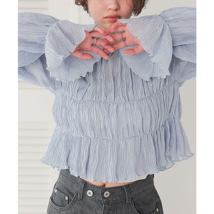 前後2wayリボンシャーリングショートカーディガン | titivate | 詳細画像25 