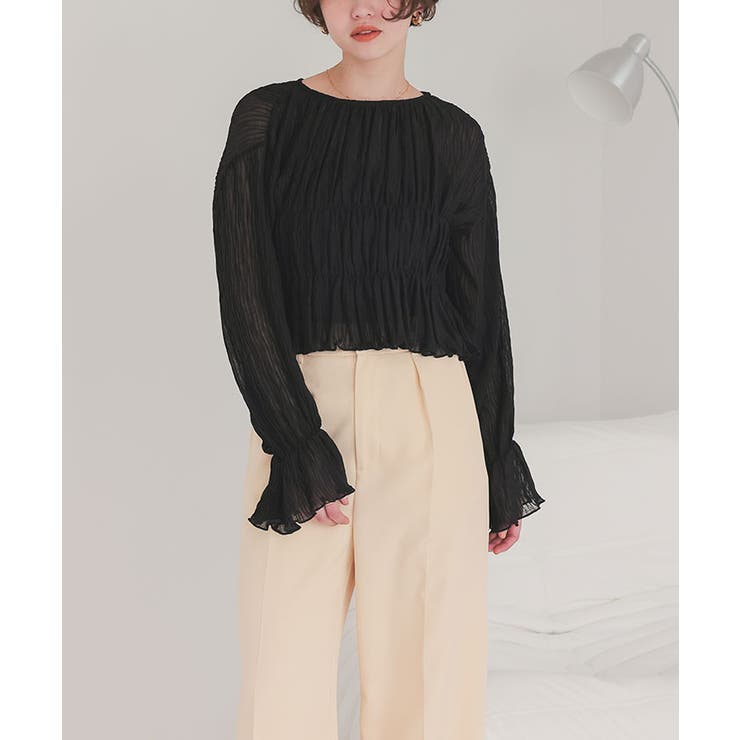 前後2wayリボンシャーリングショートカーディガン | titivate | 詳細画像29 