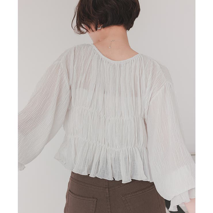 前後2wayリボンシャーリングショートカーディガン | titivate | 詳細画像4 