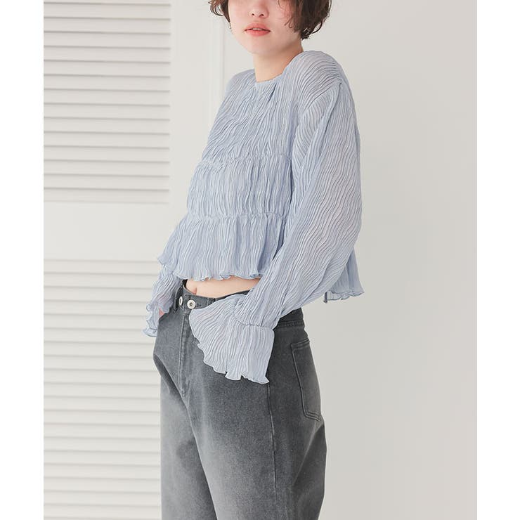 前後2wayリボンシャーリングショートカーディガン | titivate | 詳細画像10 