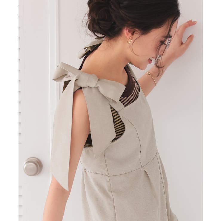 ライトエステル肩リボンサロペット | titivate | 詳細画像5 