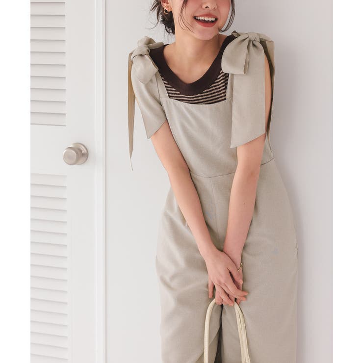 ライトエステル肩リボンサロペット | titivate | 詳細画像10 