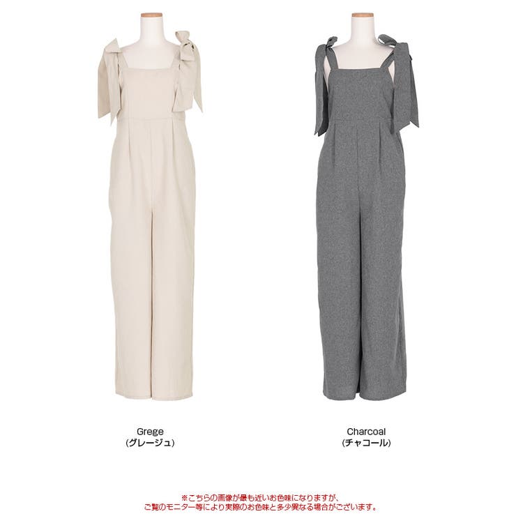 ライトエステル肩リボンサロペット | titivate | 詳細画像3 