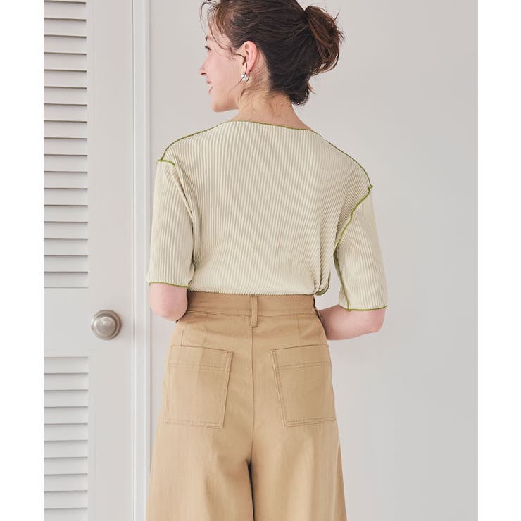 プリーツメロー配色トップス | titivate | 詳細画像14 