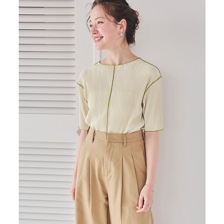 プリーツメロー配色トップス | titivate | 詳細画像15 