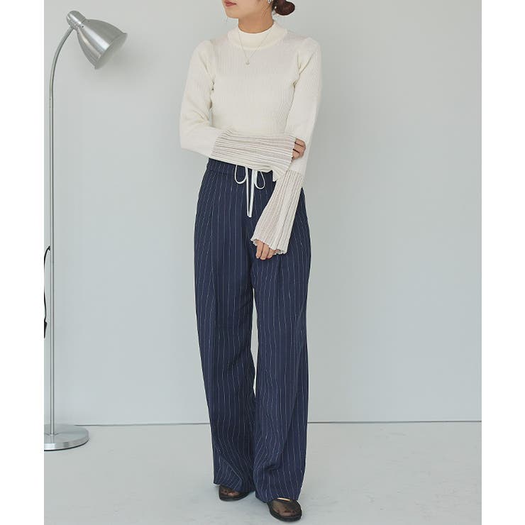 麻タッチ袖シアーハイゲージニット | titivate | 詳細画像12 