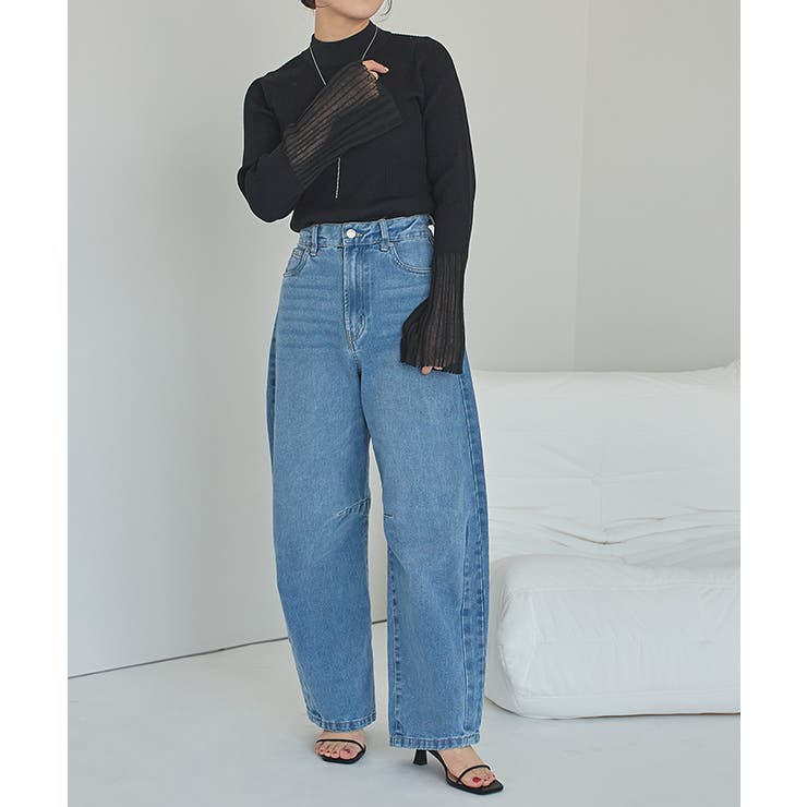 麻タッチ袖シアーハイゲージニット | titivate | 詳細画像17 