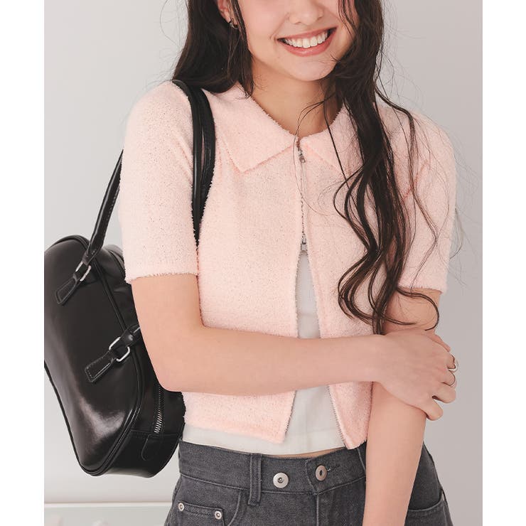 パイルヤーンポロ襟Wジップブルゾン | titivate | 詳細画像24 