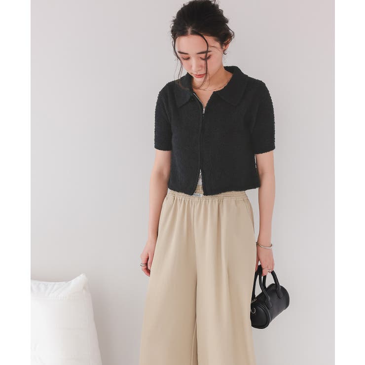 パイルヤーンポロ襟Wジップブルゾン | titivate | 詳細画像32 