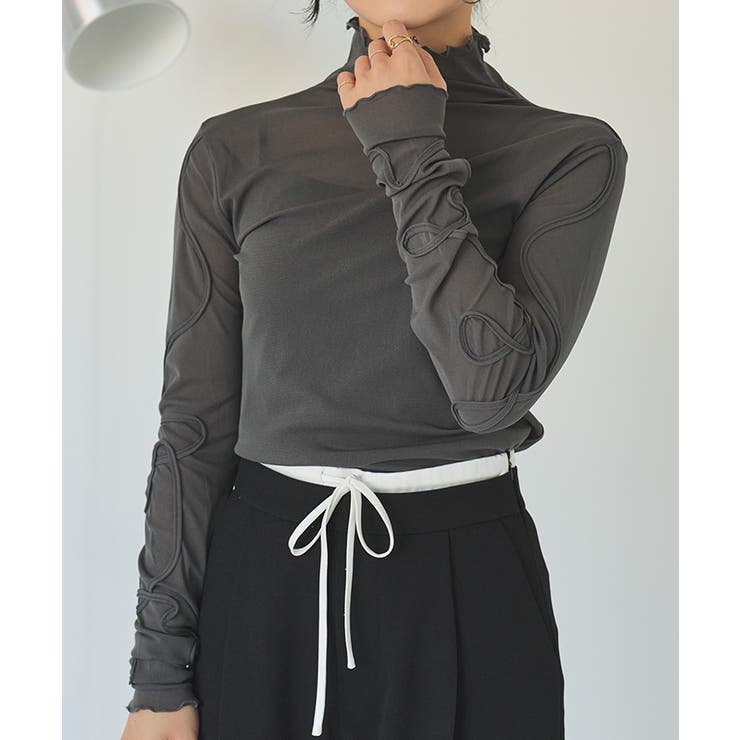 袖コード刺繍ハイネックプルオーバー | titivate | 詳細画像25 