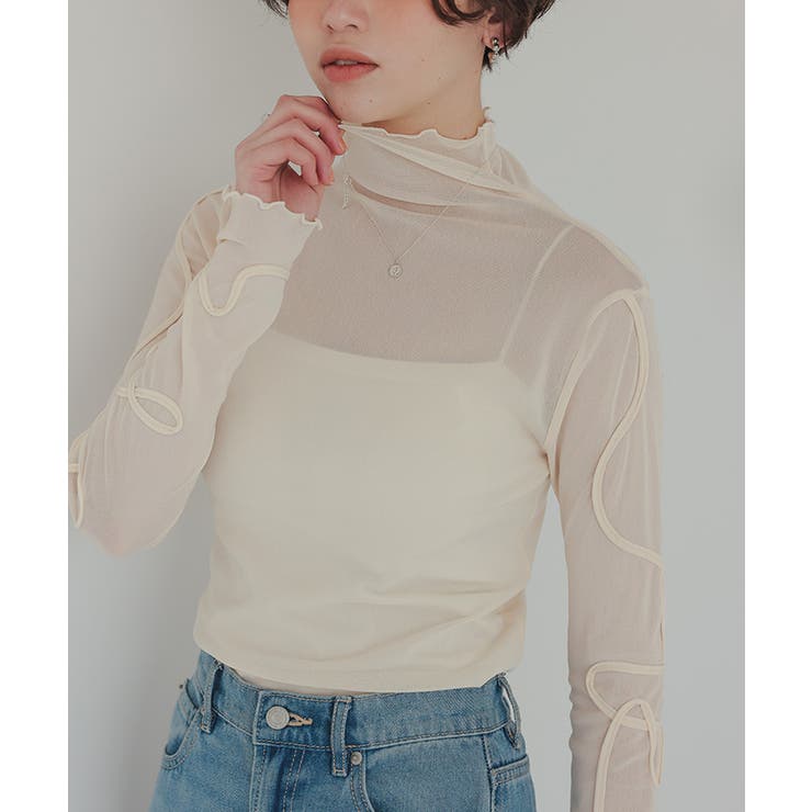 袖コード刺繍ハイネックプルオーバー | titivate | 詳細画像2 