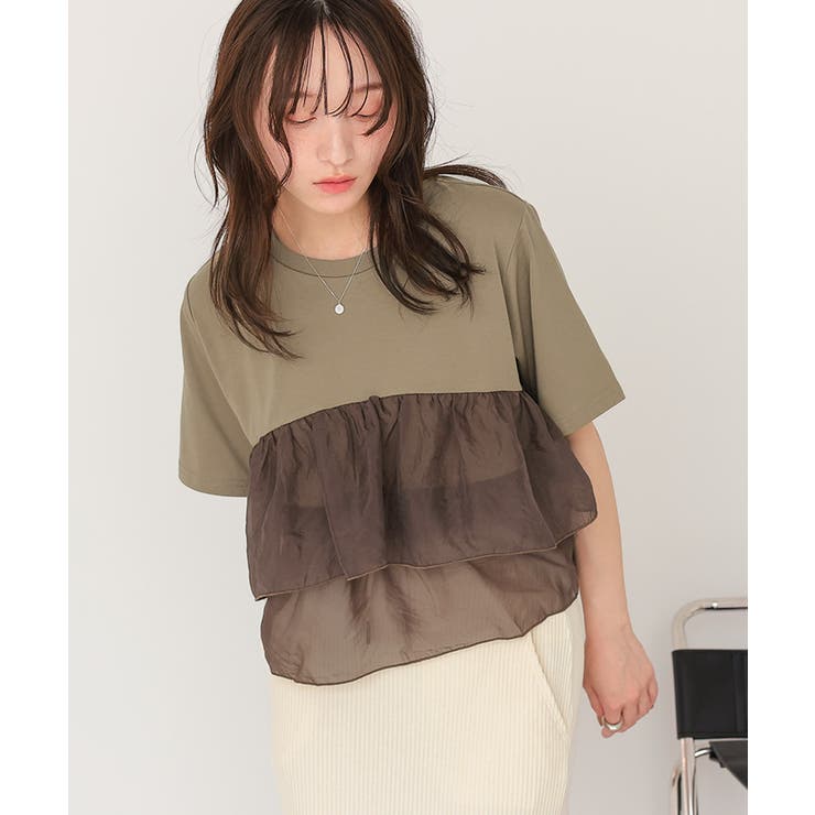 オーガンジーフリルドッキングTシャツ | titivate | 詳細画像11 