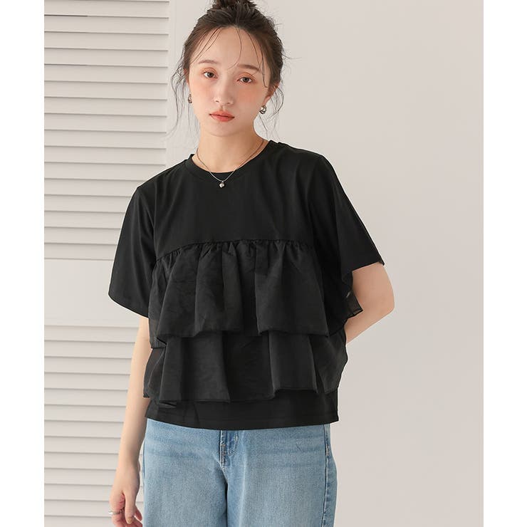 オーガンジーフリルドッキングTシャツ | titivate | 詳細画像16 