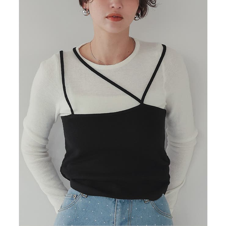 アシメレイヤードキャミソールセットトップス | titivate | 詳細画像2 