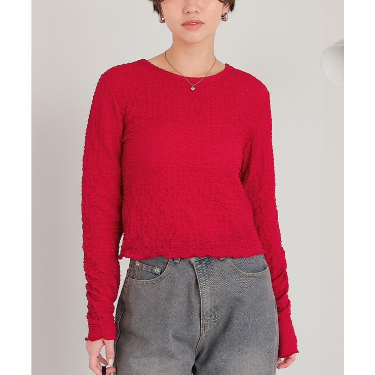 前後2wayポコポコジャガードトップス | titivate | 詳細画像27 