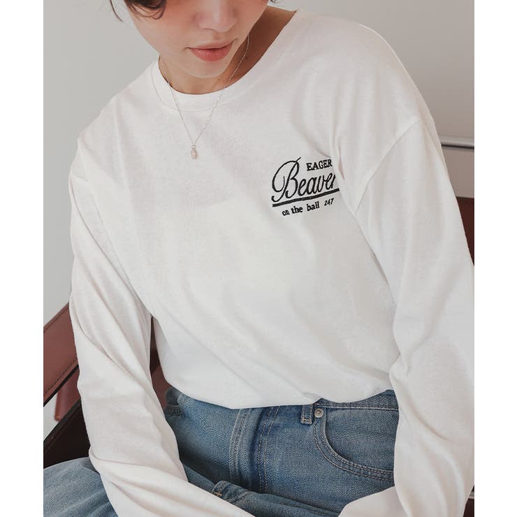ロングスリーブ刺繍ロゴTシャツ | titivate | 詳細画像5 