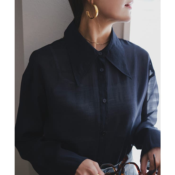 デザイン襟シアーシャツ | titivate | 詳細画像26 