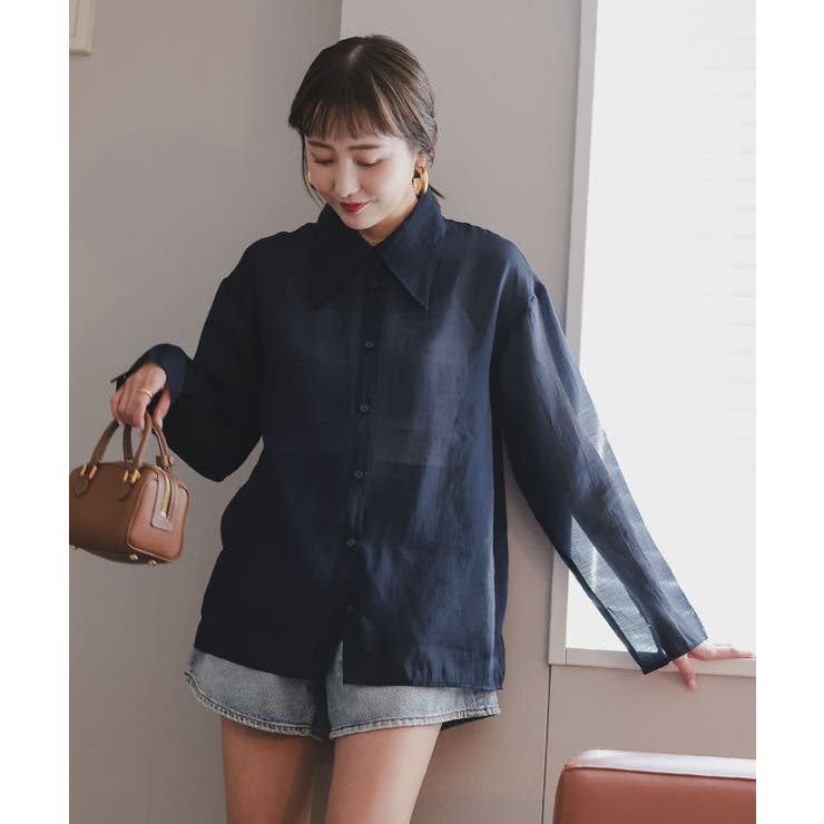 デザイン襟シアーシャツ | titivate | 詳細画像27 