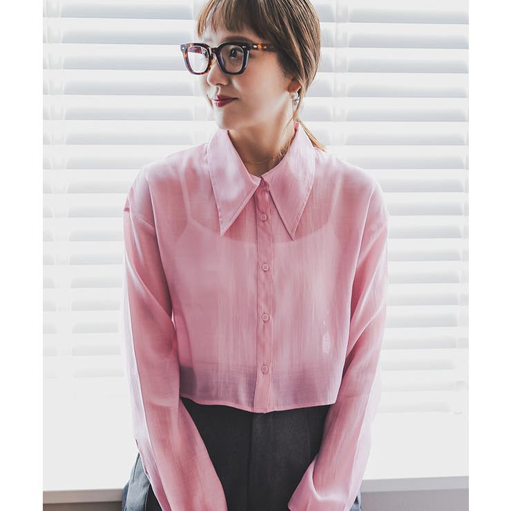 デザイン襟シアーシャツ | titivate | 詳細画像4 