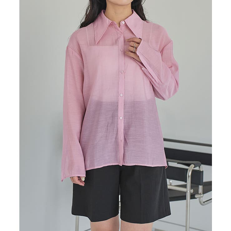 デザイン襟シアーシャツ | titivate | 詳細画像5 