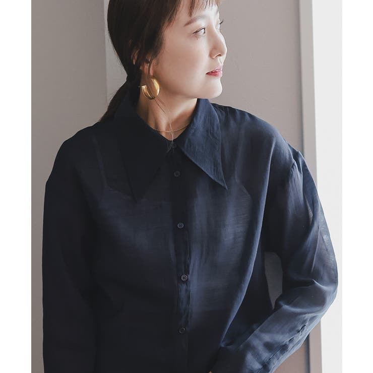 デザイン襟シアーシャツ | titivate | 詳細画像8 