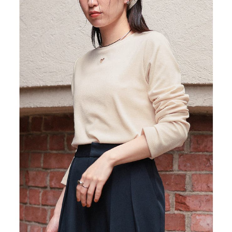 ハートカット刺繍前後2wayカットソー | titivate | 詳細画像4 