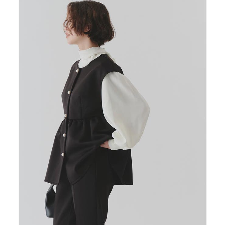 ペプラムデザインジレ/ベスト[品番：TV000017119]｜titivate（ティティ