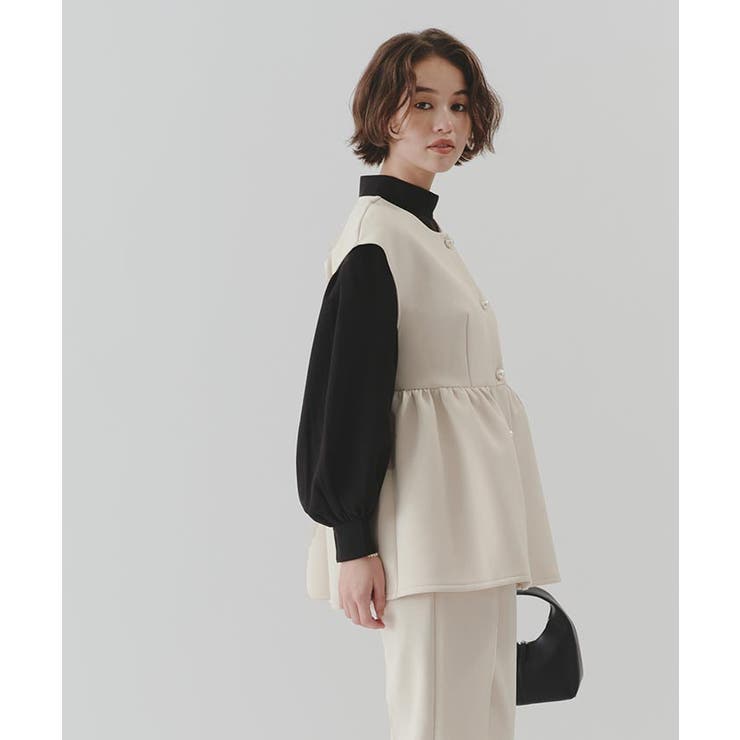 ペプラムデザインジレ/ベスト[品番：TV000017119]｜titivate（ティティ