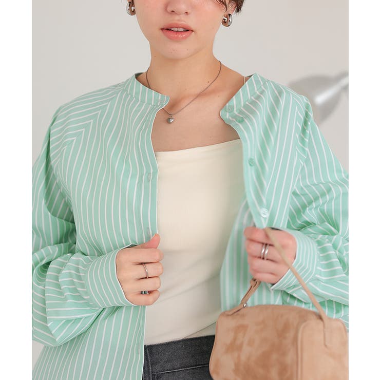 バックフリルバンドカラーシャツ | titivate | 詳細画像33 