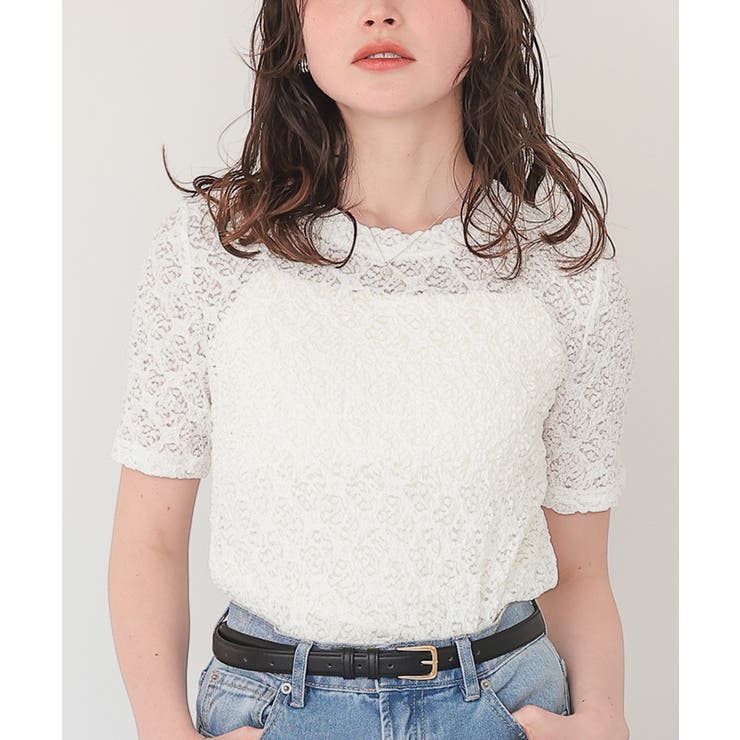 ハーフスリーブレーストップス | titivate | 詳細画像8 