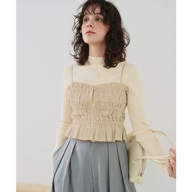 シャーリングフリルビスチェキャミソール | titivate | 詳細画像18 