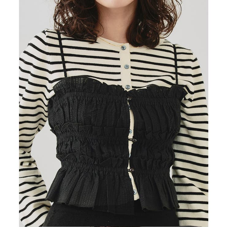 シャーリングフリルビスチェキャミソール | titivate | 詳細画像8 