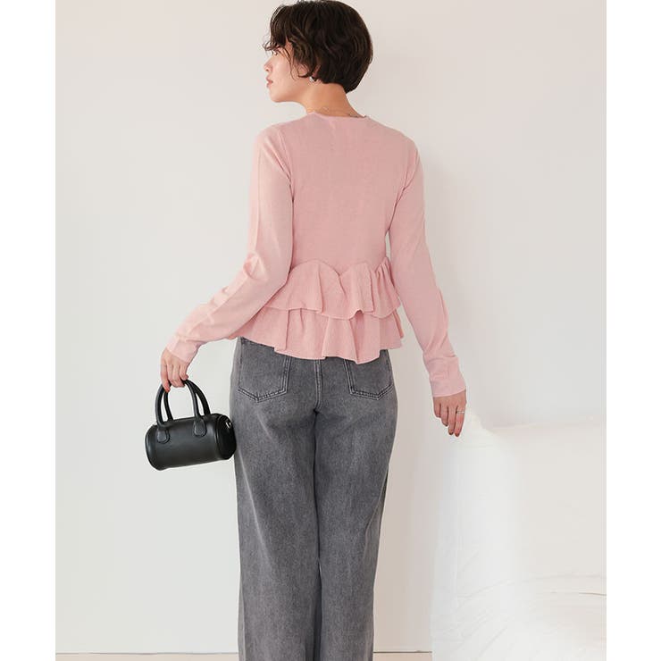 フリルデザインデニムカーディガン SAORIさんコラボ ］フリルカーディガン [C6684] - レディース