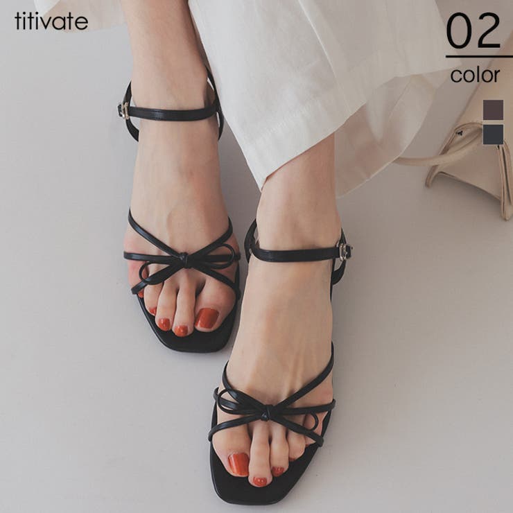 ストラップ付リボンデザインサンダル | titivate | 詳細画像1 