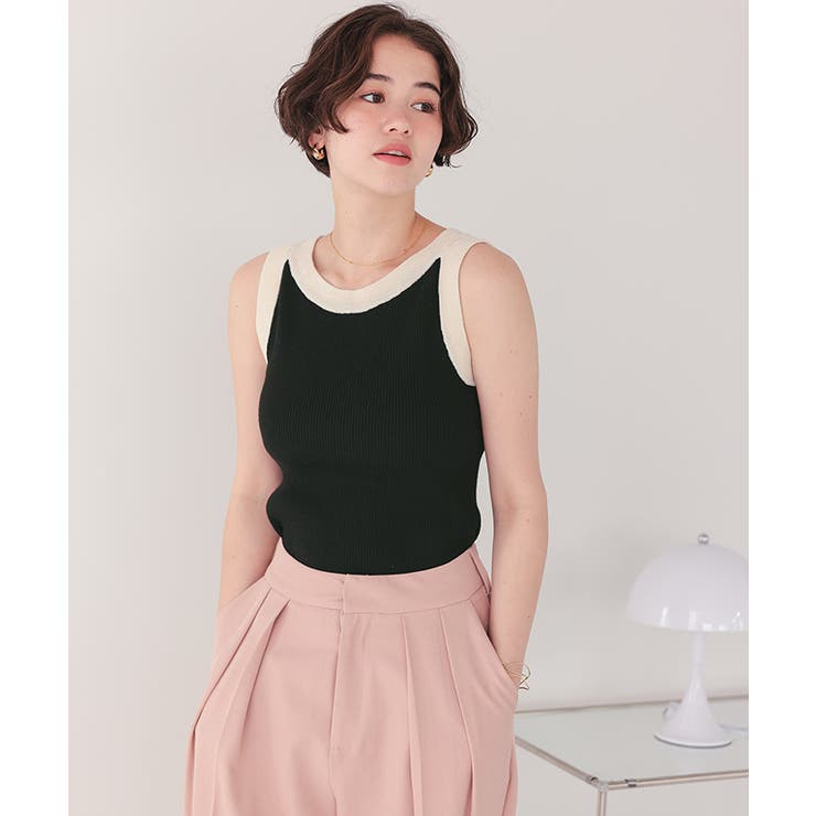 配色リブニットタンクトップ | titivate | 詳細画像29 