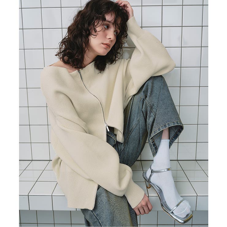 ダブルファスナーオーバーサイズニットプルオーバー | titivate | 詳細画像2 