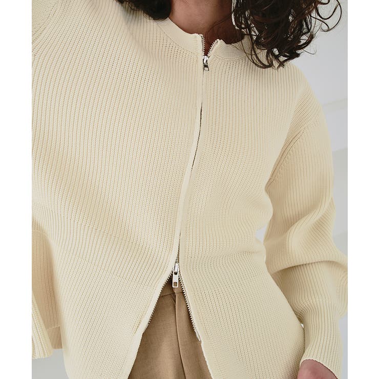 Wジップペプラムニットカーディガン | titivate | 詳細画像24 