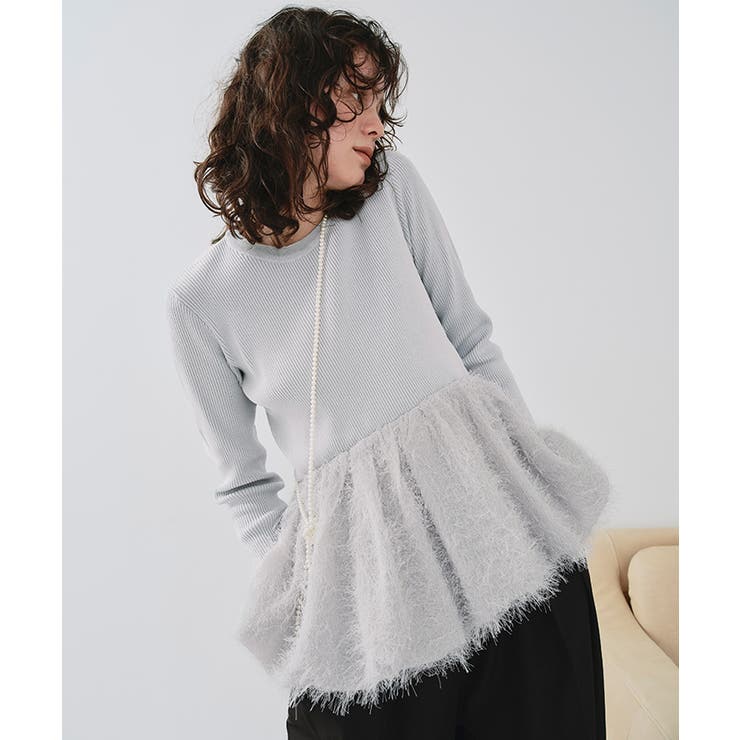 ドッキングペプラムニットトップス | titivate | 詳細画像21 