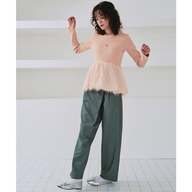 ドッキングペプラムニットトップス | titivate | 詳細画像4 